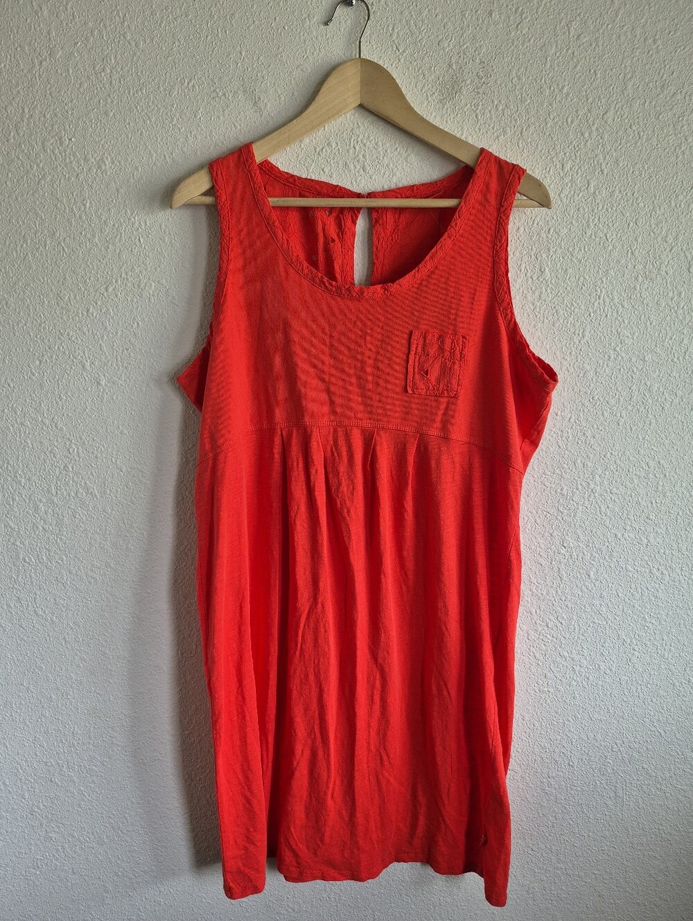NWT Woolrich Lake Forks Coral Red Boho Midi Pullover Dress Womens Size XL